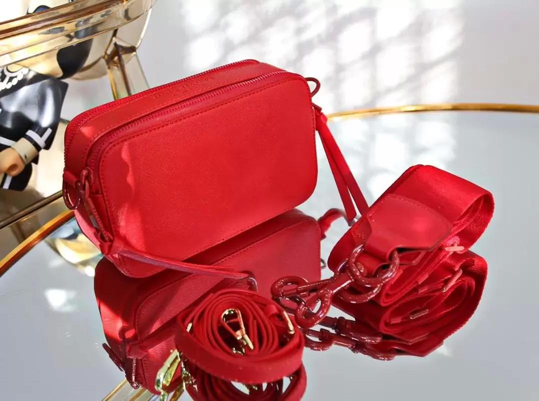 

2023 Fashion Women Handbag Designers Shoulder Bags Photograph Camera Bag Zipper Purses With Box Two Shoulder Straps, Red