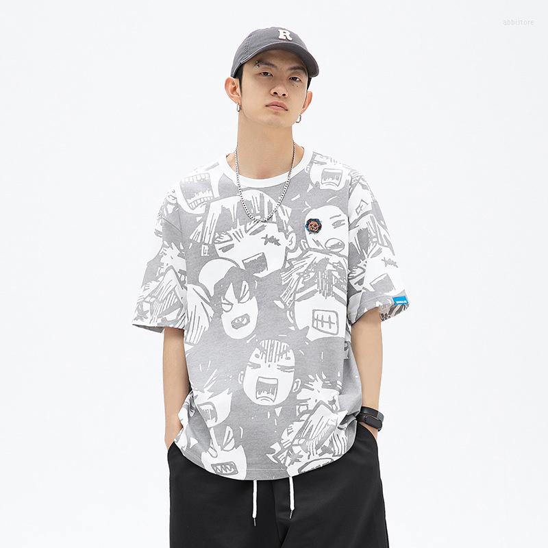 

Men' T Shirts Graffiti Men' Fashion Brand Short Sleeve T-shirt 2022 Spring Summer Cartoon Cotton Versatile Streetwear, White