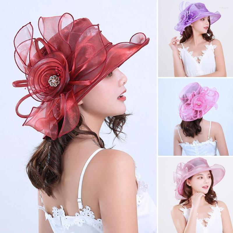 

Visors Gorgeous Summer Hat High-end Elegant Comfortable Wide Brim Medieval Women Flat Cap, Red