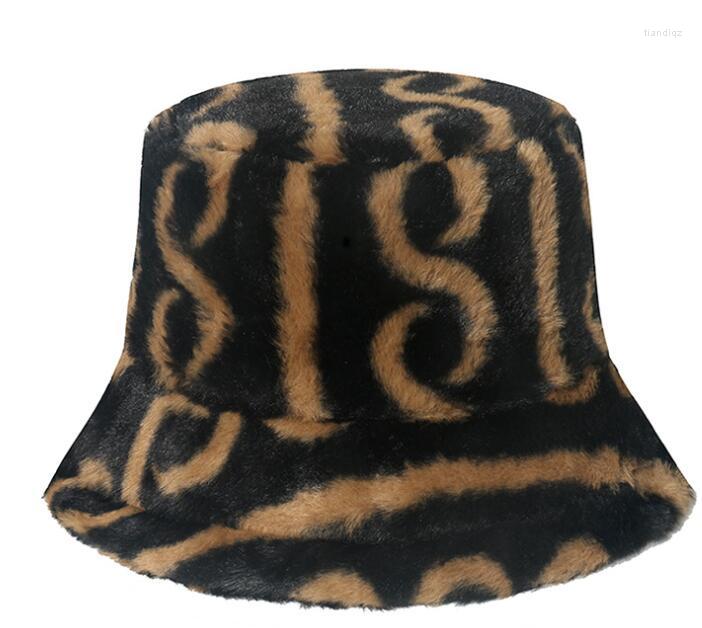 

Berets 2022 Autumn And Winter Plush Fisherman Hat Trendy Warm Cold Striped Retro Basin Women, White