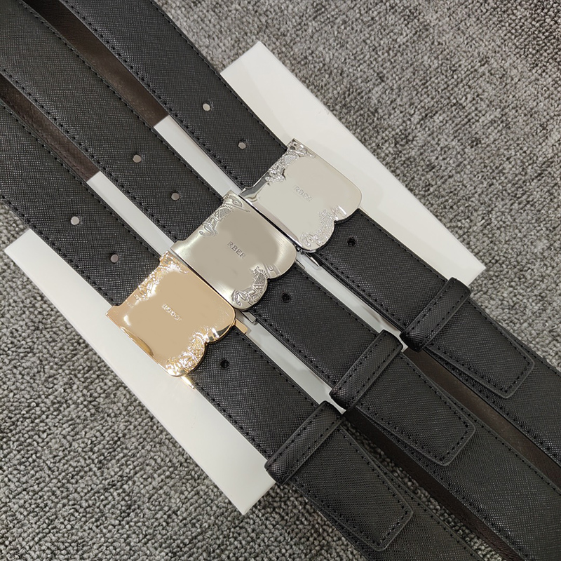 

Fashion Designers Belts For Woman Buckle Width 3.3cm Cowhide Leather Belt Relief Needle Buckles Letter B 22120605, Silver