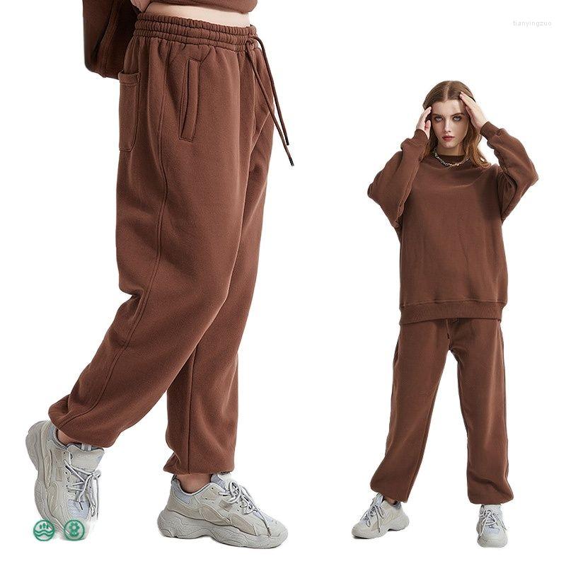 

Men' Pants Men' Fleece Brand Sweatpants Warm Casual Thickened Autumn And Winter Unisex Solid Color Joggers Men, Black