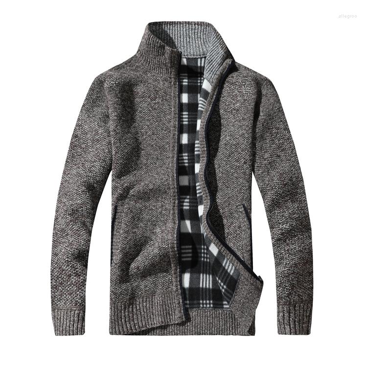 

Men's Sweaters Men Winter Cardigans Good Quality Thicker Warm Coats Male Casual Size 3XL, Black