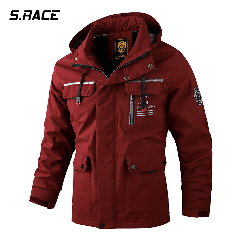 

Mens Jackets Fashion Spring Autumn Windbreaker Bomber Coats Outdoor Waterproof Detachable Hooded 221206, Army