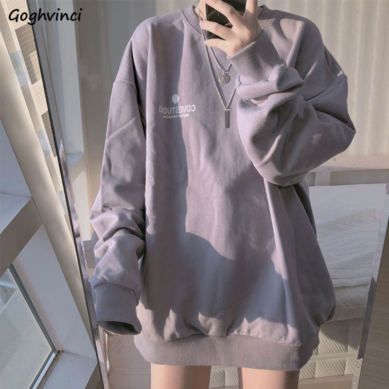 

Women's Hoodies Sweatshirts No Hat Women Spring Letter Printed Loose Thin Korean Trendy Leisure Chic Womens All-match Tees Preppy BF 221206, Black