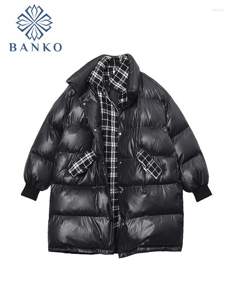 

Women' Trench Coats Winter Thick Warm Parkas Women 2022 Fashion Black PU Patchwork Leather Elegant Zipper Cotton Jackets Female Ladies
