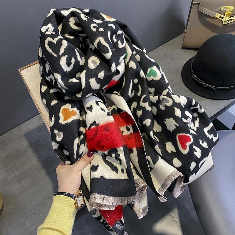 

Scarves Europe And The United States Big Ladies Fashion Imitation Cashmere Patterned Love Scarf Women With Thick Warm Long Shawl