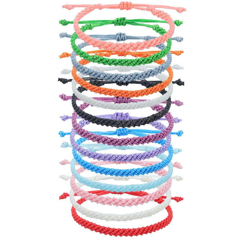 

Handmade Wax Line Braided Bracelets Boho Thread Couple Adjustable Bangles Women Men Waterproof Jewelry