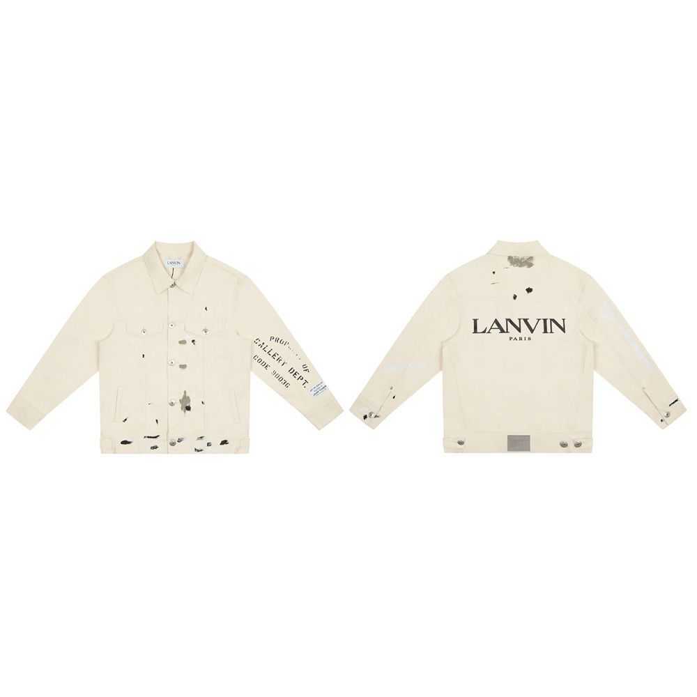

Apricot Designer Jackets Trendy Galleryes Print Denim Coat Galleries Dept Rice Fashion Brand Hand Splashed for Men Women 7H02
