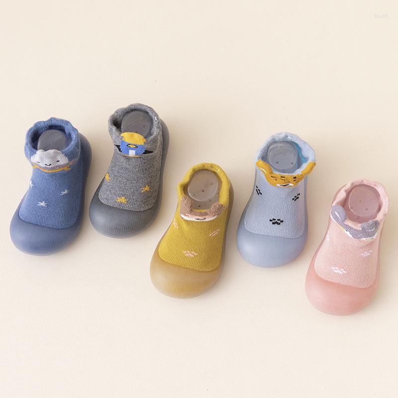 

First Walkers -3Y Baby Sock Shoes Spring Autumn Style Non-slip Rubber Breathable Children's Floor Socks Fashion, Pink fox