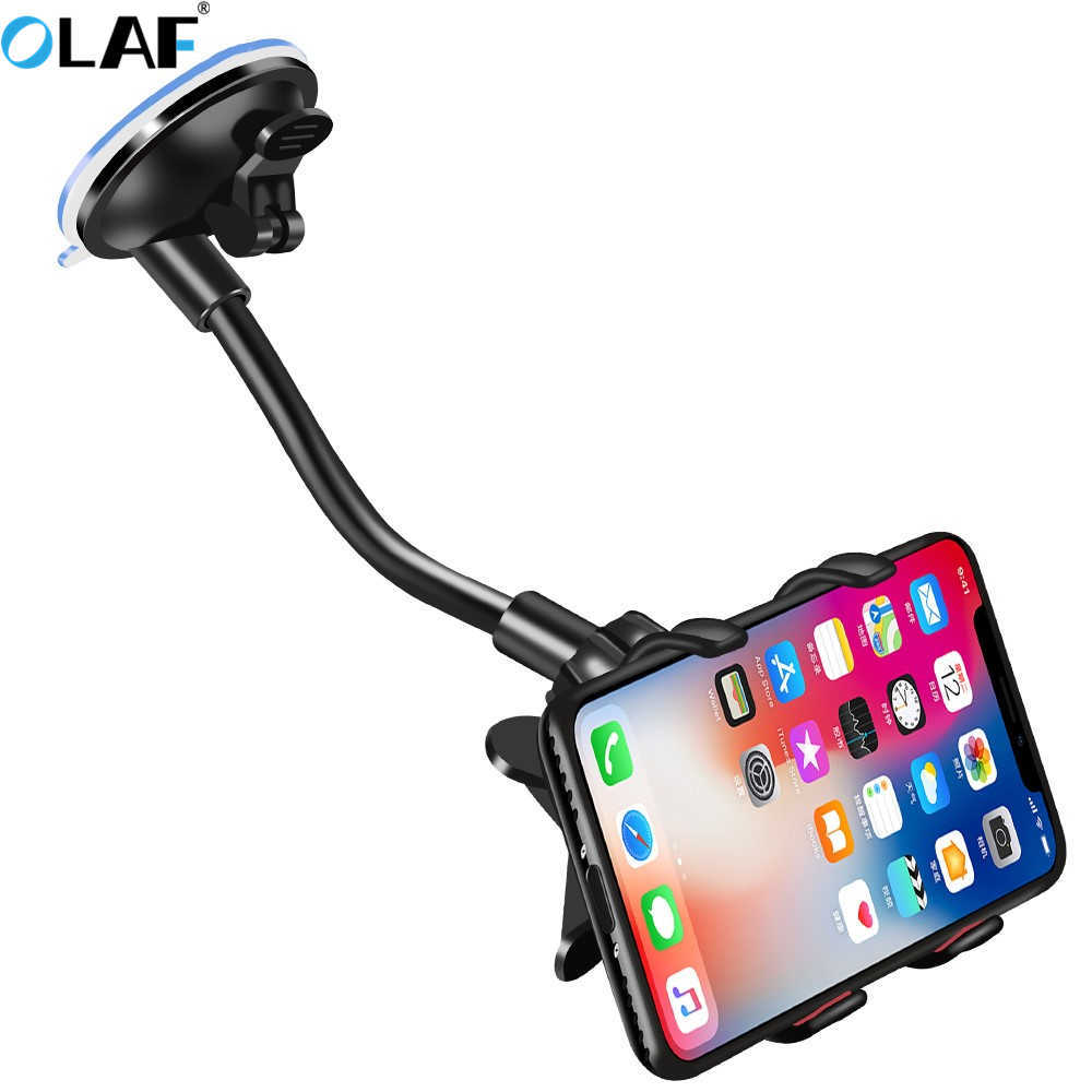 360 Rotate Car Holder Windshield Cell Support For i 12 13 Pro XS XR Mobile Phone Stand Mount Long Arm Clip 1206-image-825780630