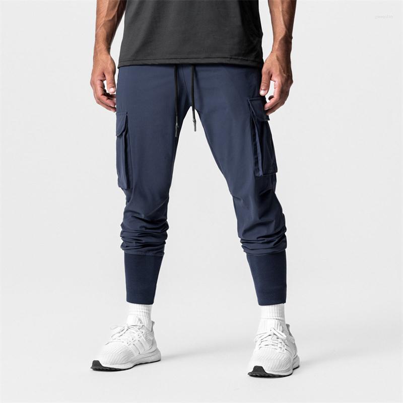 

Men's Pants Rainbowtouches Muscle Training Men's Sports Fitness Elastic Tight Fit Running Gym Casual Cargo Drawstring Sweatpants, Gray