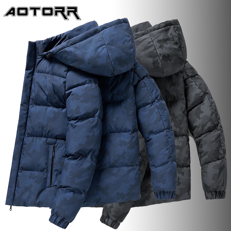 

Mens Down Parkas Autumn Winter Men Jacket Thicken Cotton Padded Warm Hooded Jackets Fashion Camo Coat Casual Streetwear Overcoat 221206, Nhxtx2306grey