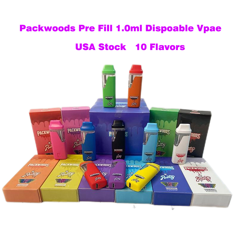 

Packwoods Pre Fill Disposable Vape Pen E Cigarette Kits 1ml Ceramic Coil Pod 280mAh Rechargeable Battery Disposable Vapes For Thick Oil With Package