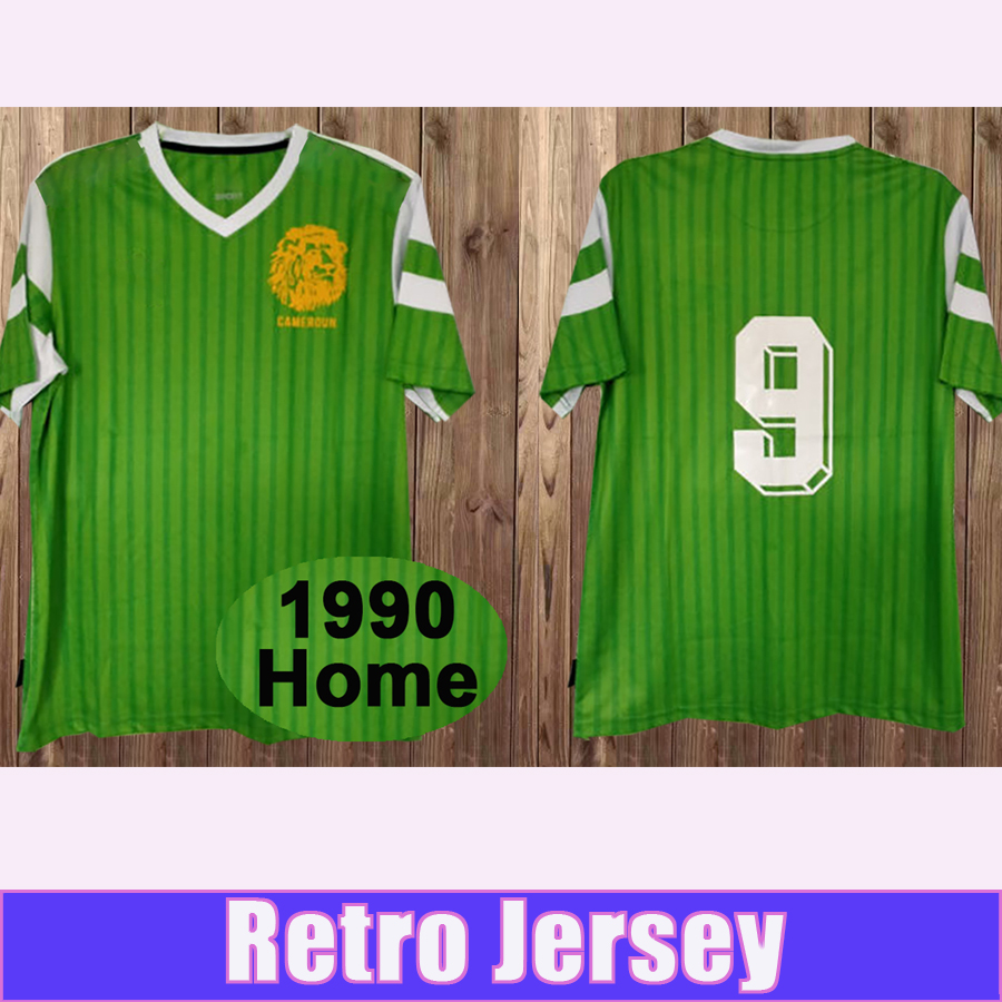 

1990 Cameroon Retro Mens Soccer Jersey WOME MBOMA ETO O Home Football Shirt Short Sleeve Uniforms, Fg10719 1990 home
