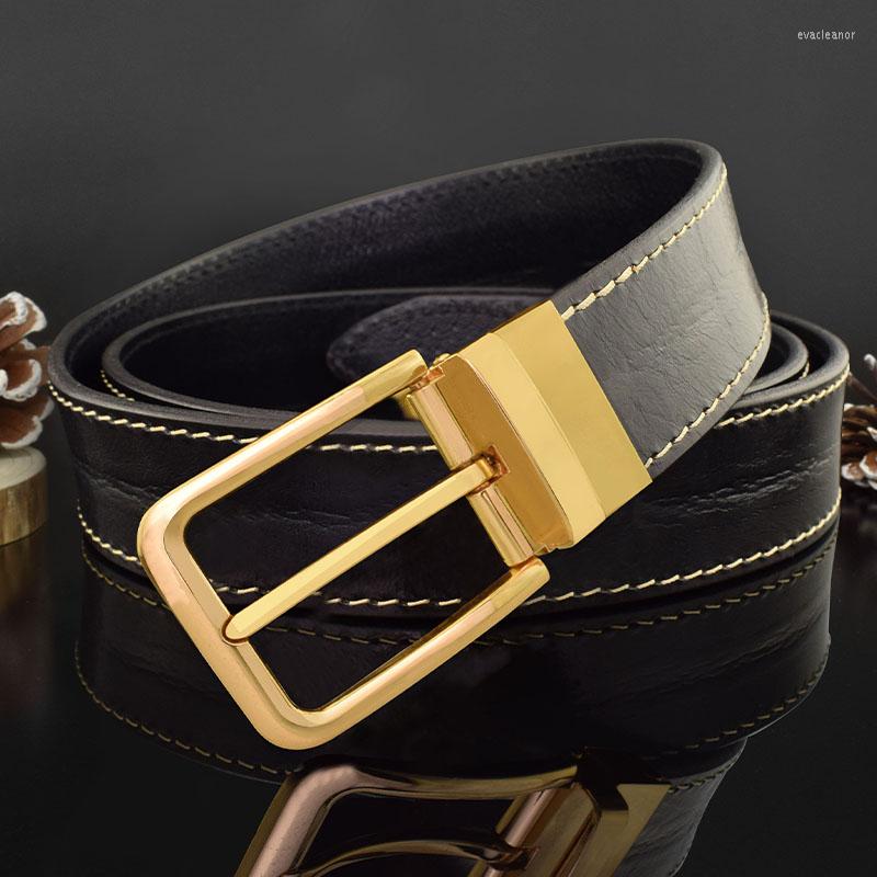

Belts Pin Buckle Designer Fashion Belt Casual Full Grain Leather Trousers High Quality Men's Classic Cintos Masculinos, Black