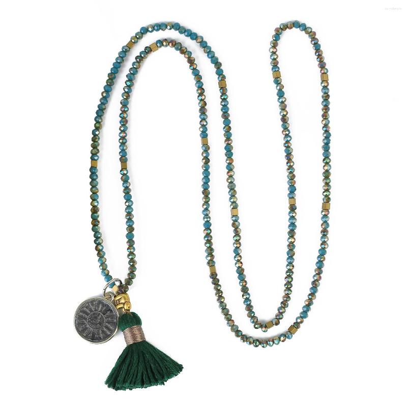 

Pendant Necklaces KELITCH Buddha Necklace Women Long Beaded Chokers Charm Tassel Handmade Fashion Jewelry Gift Chains Unisex Accessories