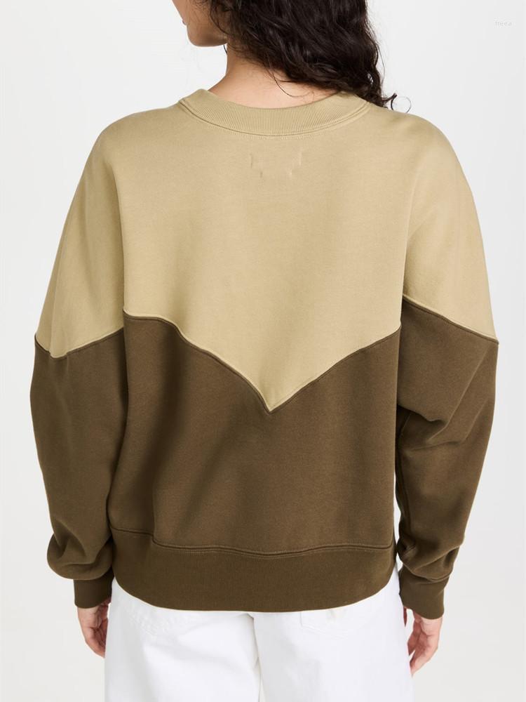 

Women's Hoodies Autumn 2022 Women's Sweatshirt Color Patchwork Letter Printing Casual Loose Long Sleeve Female O-neck Pulls, Blue