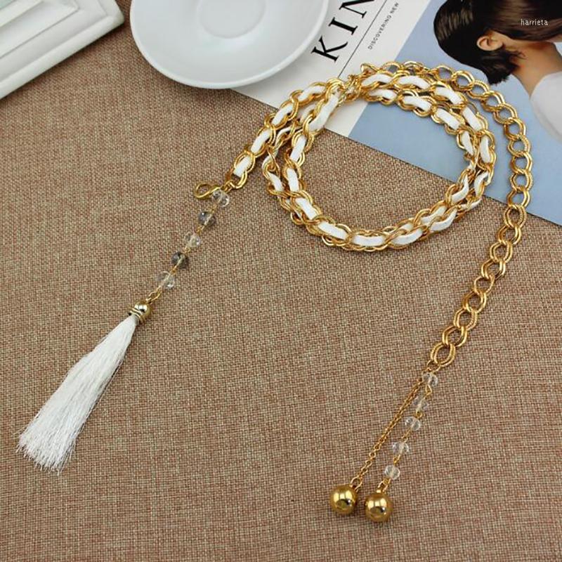 

Belts Fashion Women Waistband All-match Multilayer Long Tassel Party Jewelry Dress Waist Chain Decration, Black
