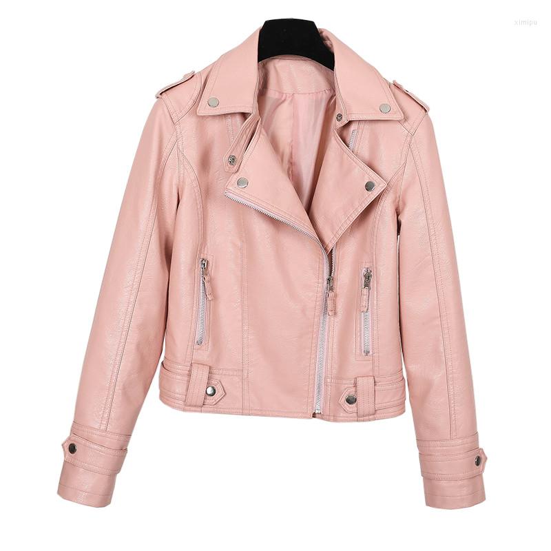 

Women' Leather Fashion Women Faux Jacket Casual Biker Motorcycle PU Jackets Female Punk Streetwear 2022 Spring Autumn Coat Outerwear, Apricot