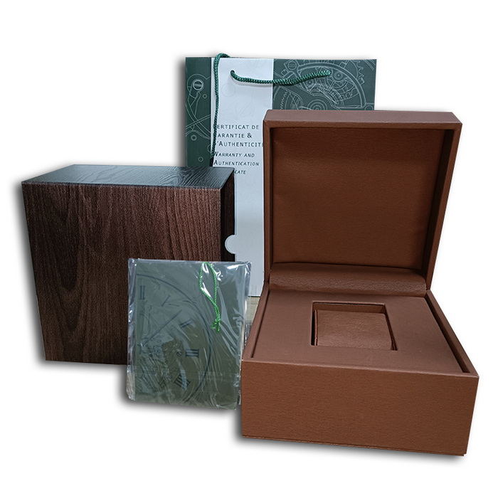 

Brown square box Cases men's watch Oak wood Leather material cover for all Royal style watches Accessories designer woman watch Flap Boxes Certificate handbag