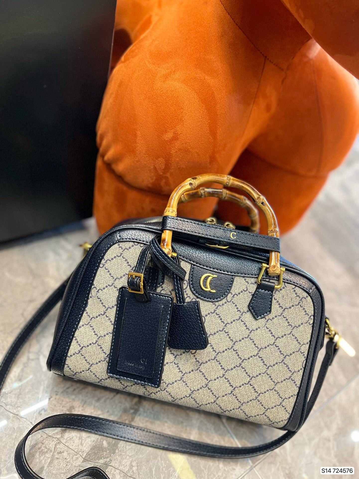 

Diana Boston Bag Designer Bamboo Handle Handbag Shoulderbag Genuine leather canvas Crossbody Tote Luxury Ophidia Lady Casual Totes with Golden Letter Wallte Purse, Extra express shipping