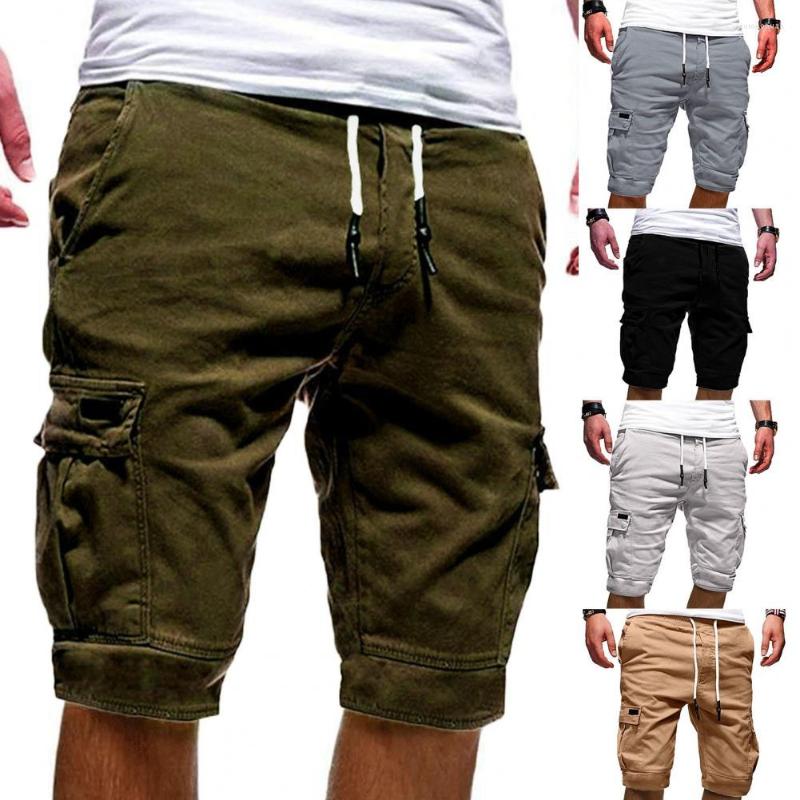 

Men's Shorts Casual Summer All Match Drawstring Men Multi Pockets, Khaki