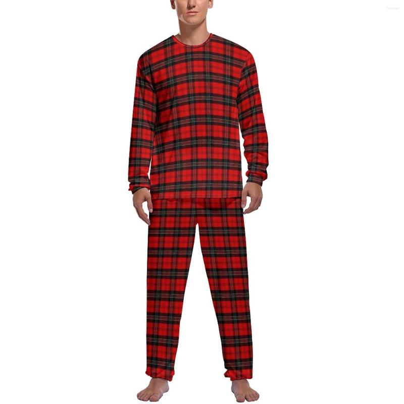

Men' Sleepwear Black Plaid Tartan Pajamas Men Christmas Holiday Retro Home Suit Autumn Long Sleeves Two Piece Leisure Graphic Set, Style-12