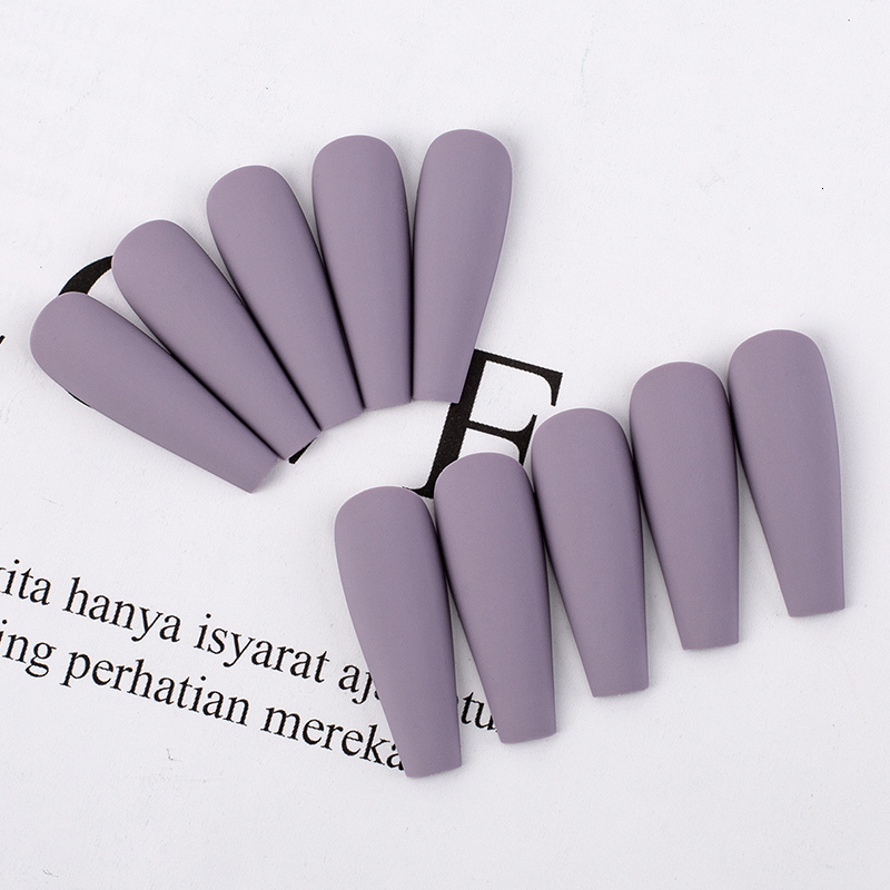 

Nail Practice Display 500pcs Matte Long Ballerina Coffin False Tips Full Cover Fake Artificial Press on Clear Solid Color Manicure Tool 221206