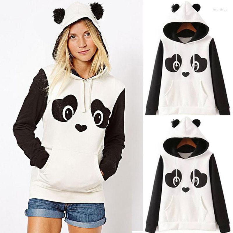 

Women' Hoodies Cute Chinese Panda Cartoon Printed Sweatshirt Women Hoody Casual Autumn Outwear, White