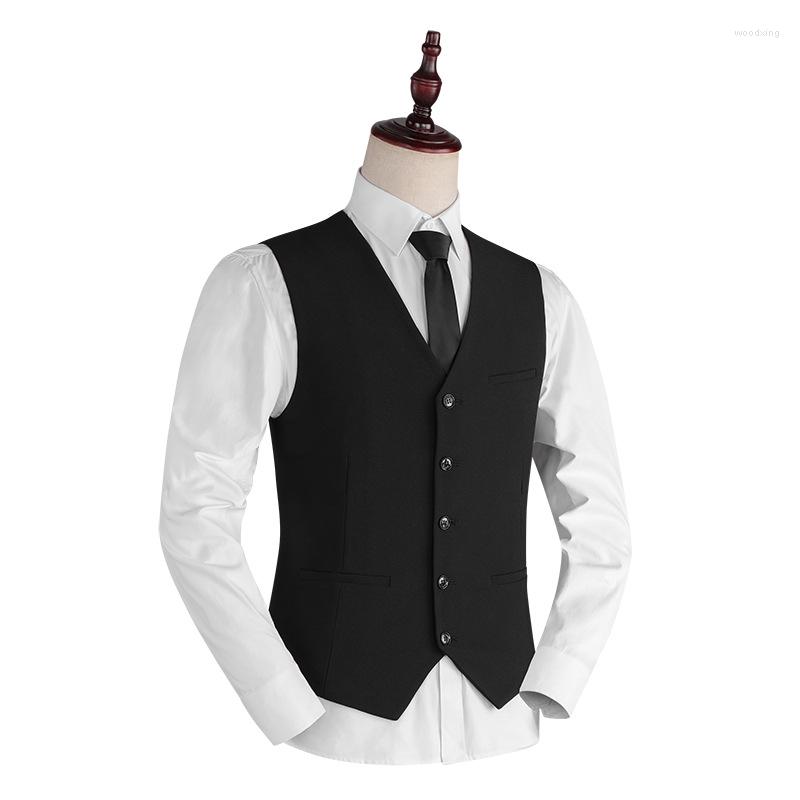 

Men's Vests Men's Vest Slim Korean Youth Work Clothes Business Suit Wedding Groomsmen Wear Single-breasted, Gray
