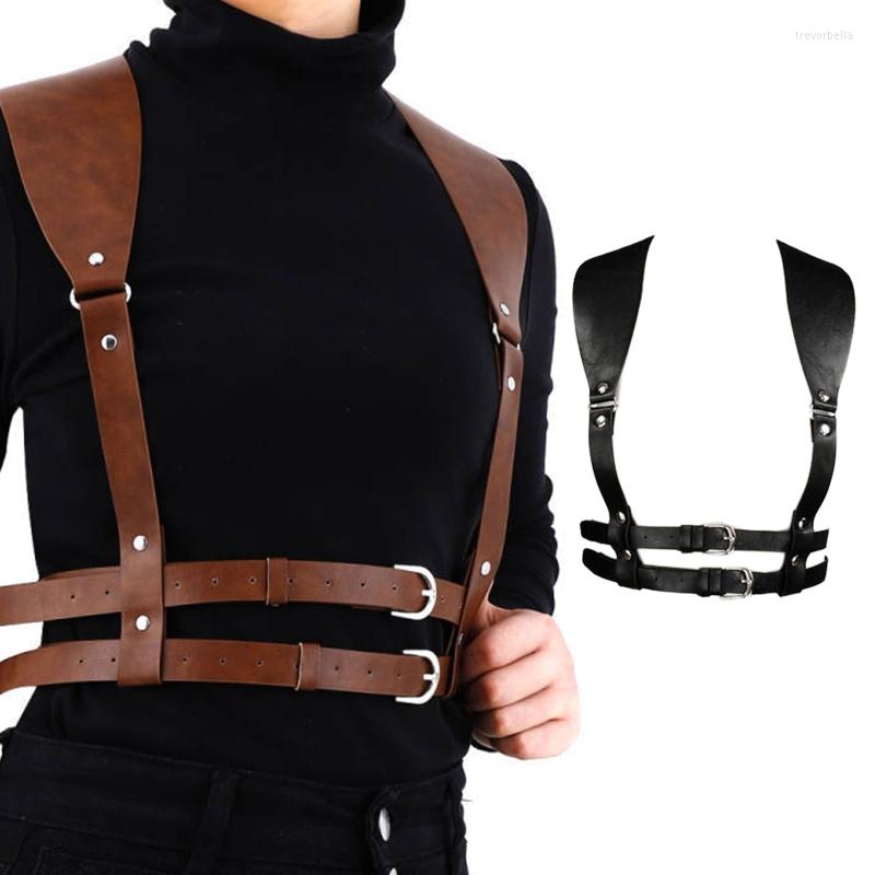 

Belts Punk Waist Belt Women Halloween Leather Skinny Body Adjustable With Alloy Buckle For Party Night Club Slim, Brown