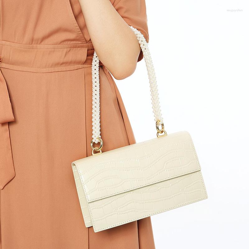 

Evening Bags High Quality Preferential Leather Spring And Summer Niche Design Armpit Female Commuter Versatile Messenger Pearl, White hand pearl arm