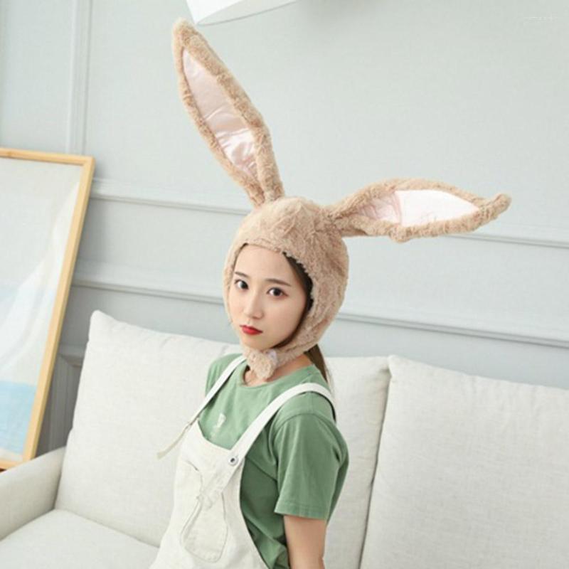 

Ball Caps Hat Soft Plush Cap Long Ear Winter Party Costume Headwear White Accessories Warm, Beige