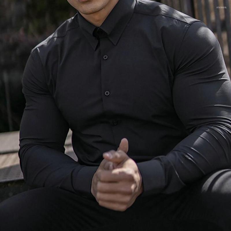 

Men's Casual Shirts Shirt Trendy Anti-wrinkle Men Turn-down Collar, Black