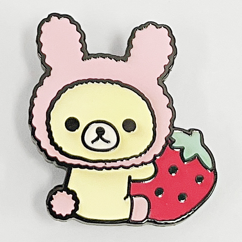 

Cute cartoon strawberry bear brooch girl heart accessory gift pin badges, As picture