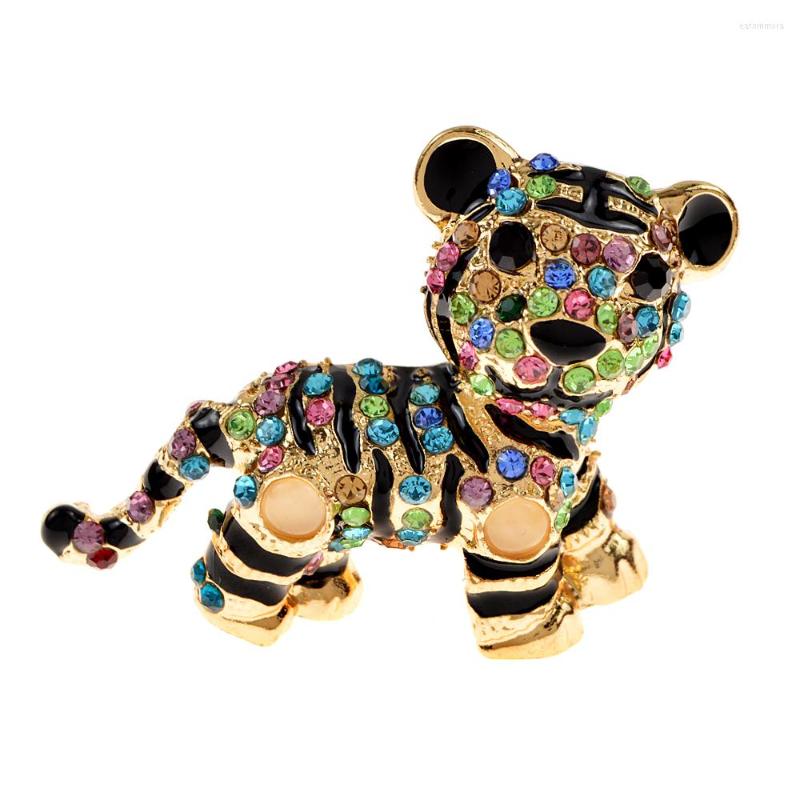 

Brooches CINDY XIANG Vivid Enamel Tiger For Women And Men Cute Animal Rhinestone Pins Brooch Kids Jewelry Gifts Year