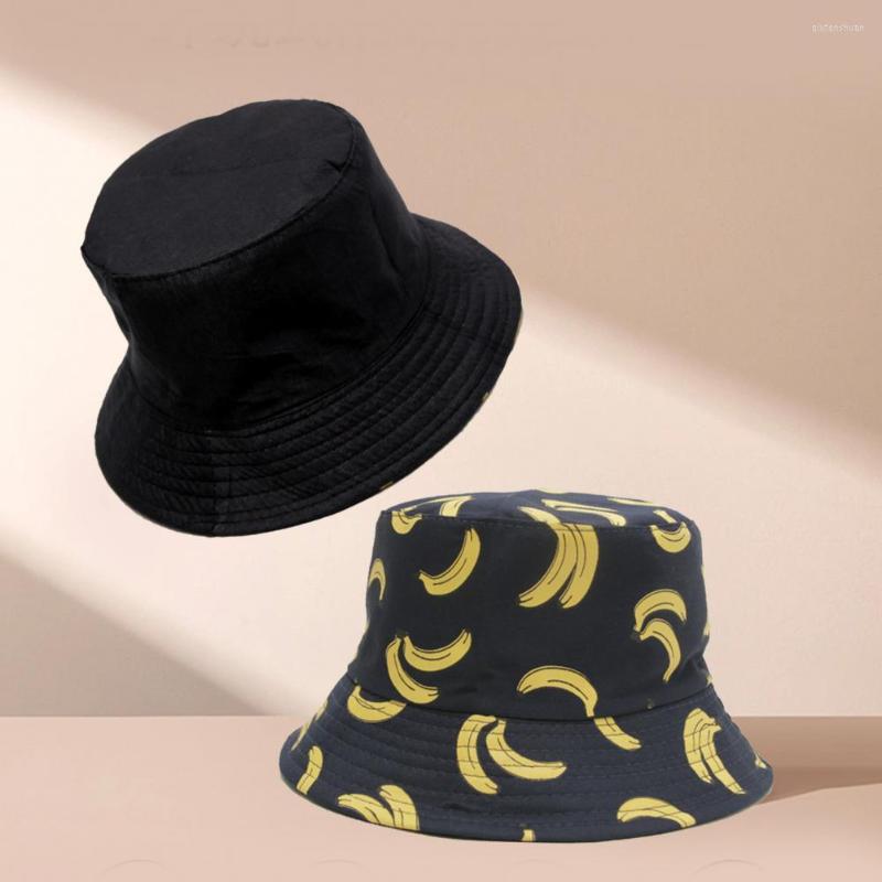

Berets Decorative 3 Colors Double-Side Wearing Sun Hat Fisherman Cap For Outdoor, Black