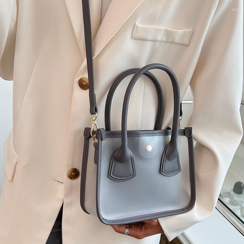 

Evening Bags Fashion Women Pu Leather Handbags High Quality Ladies Small Transparent Shoulder Bag Designer Female Crossbody For, Black