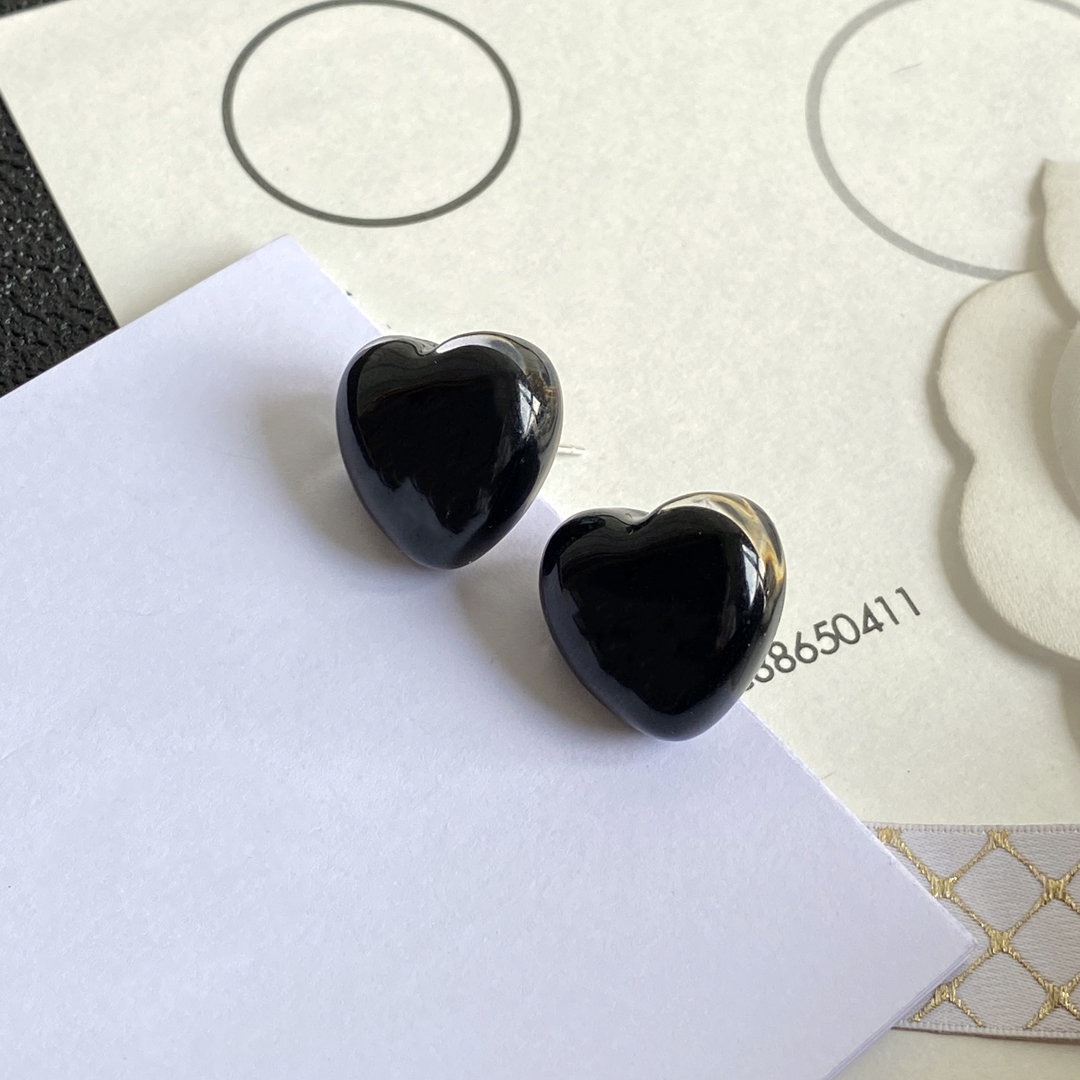 

fashion brass Charm accessories Designer c symbol retro Dangle heart Earrings With paper card