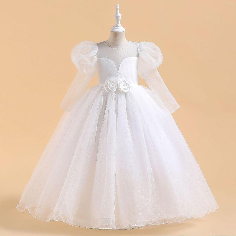 

Girl Dresses Flower Dress White Long Sleeves Party Pageant First Communion Teenager Kids Children Prom Gown For Graduatiion, Lp-286-yellow