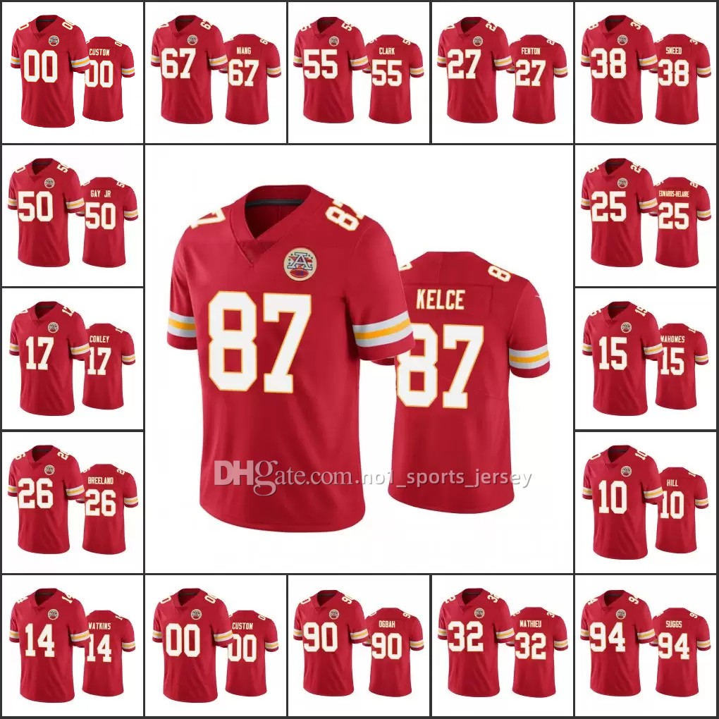 

17 Jersey Kansas''City''Chiefs''Men #15 Patrick Mahomes 87 Travis Kelce 10 Tyreek Hill''NFL''Women Youth Custom Color Rush Limited Jersey, 11