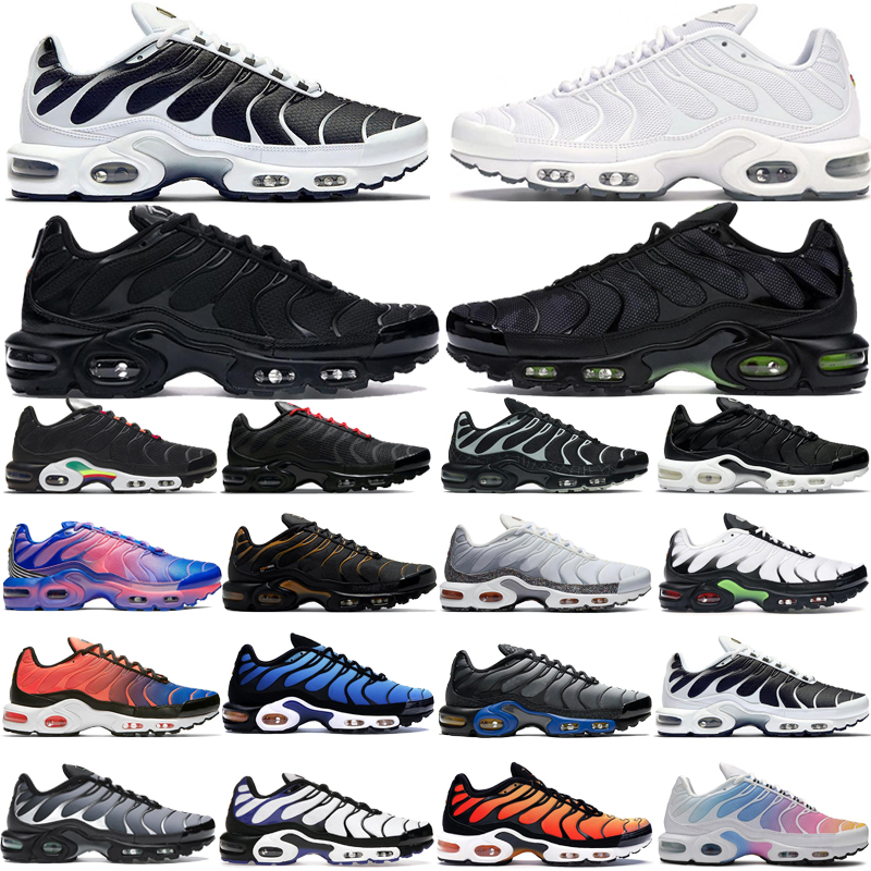 

Running Shoes Women Trainer Sports Sneakers Triple White Black Hyper Blue Purple Breathable Tn Plus Mens Oreo trainers Men size 36-46, Sku_29