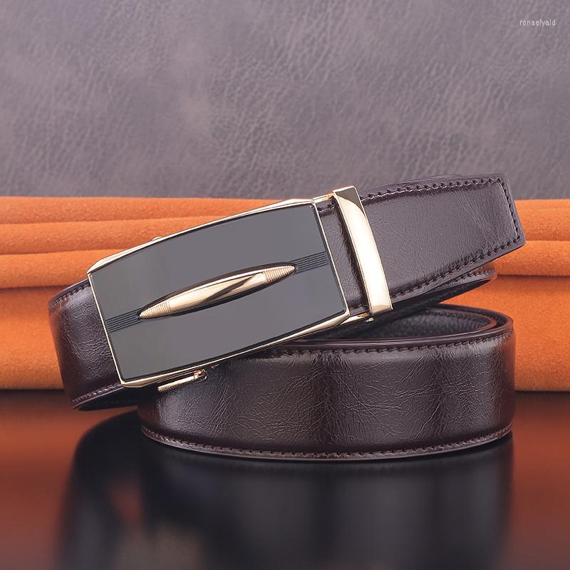 

Belts Designer Men Coffee High Quality Automatic Buckle Waistband Fashion Genuine Leather Male Formal Casual Ceinture Homme, Black