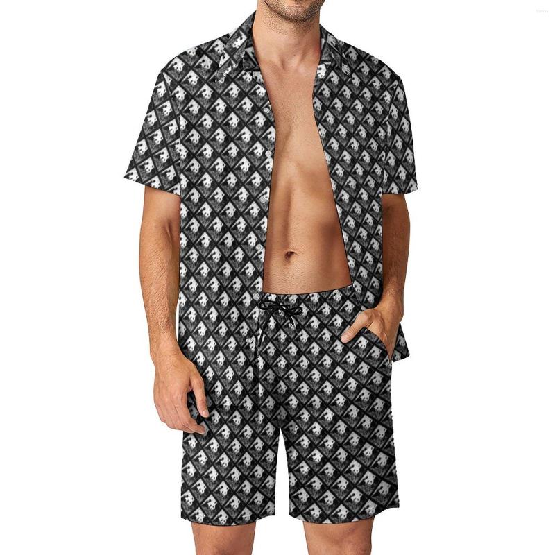 

Men's Tracksuits Black And White Panda Men Sets Art Print Casual Shorts Beach Shirt Set Summer Fashion Design Suit Short Sleeve Big Size, Style-5