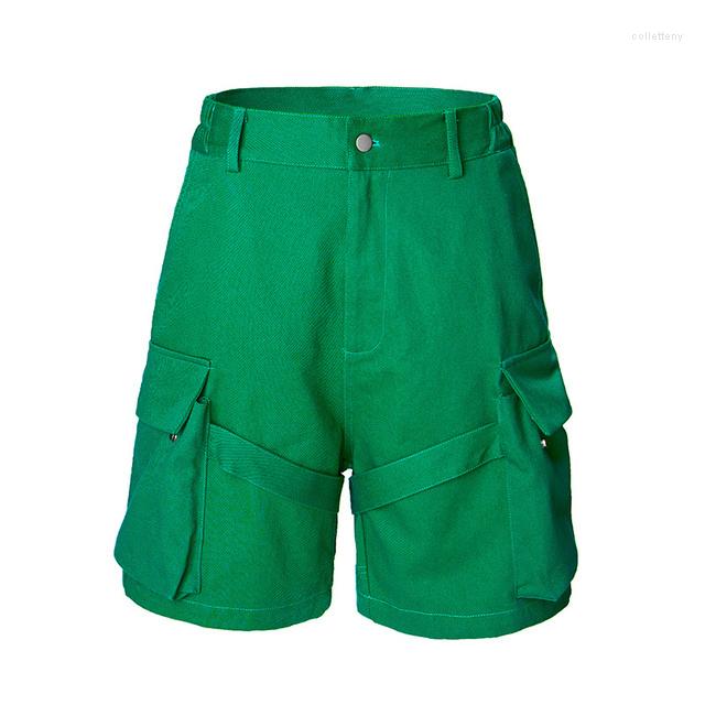

Men's Shorts Vibe Style Bandage High Arcade Can Be Casual Versatile Work Clothes Black Gray And Green -XL