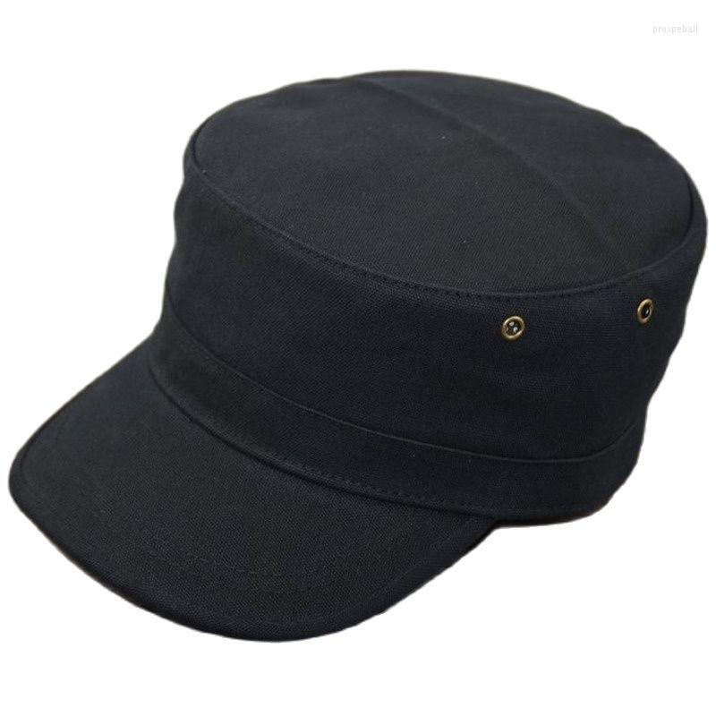 

Berets 2022 Classic Vintage Flat Top Mens Caps And Hat Adjustable Sun Cap Big Head Male Plus Size Military Hats For Men 56-59cm 59-63cm, Black
