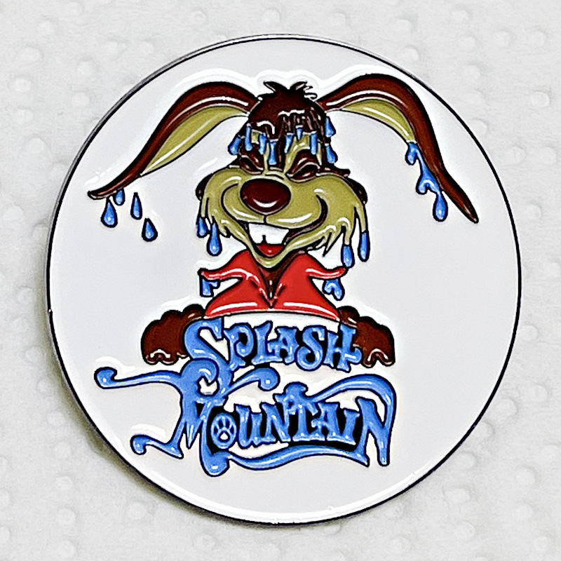 

Splash Mountain pin Cartoon Rabbit Brooch Metal Badge Gift, As picture