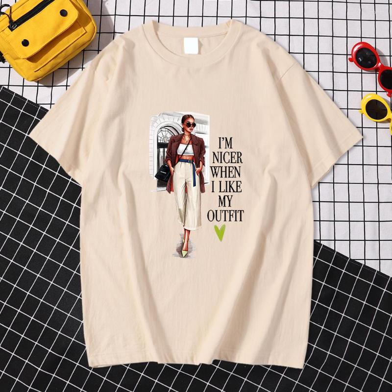 

Men' T Shirts I'M Nicer When I Like My Outfit Print Male Tshirt Style Fit T-Shirts Fashion Quality T-Shirt Simplicity Breathable Clothes, Gray