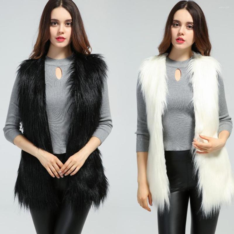

Women' Fur Winter Women' Imitation Coat Fashion Vest Casual Black Coats Sleeveless Artificial Furs Multicolor, Beige